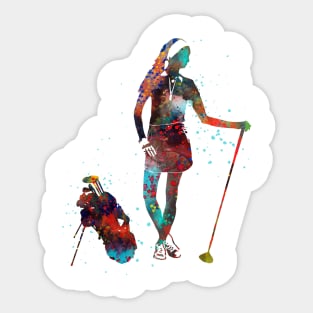 Girl golfer Sticker